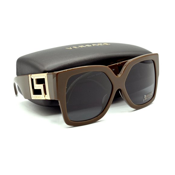 NEW VERSACE VE4402 BROWN/GREEN DARK GREY LENS AUTHENTIC SUNGLASSES - Picture 5 of 11